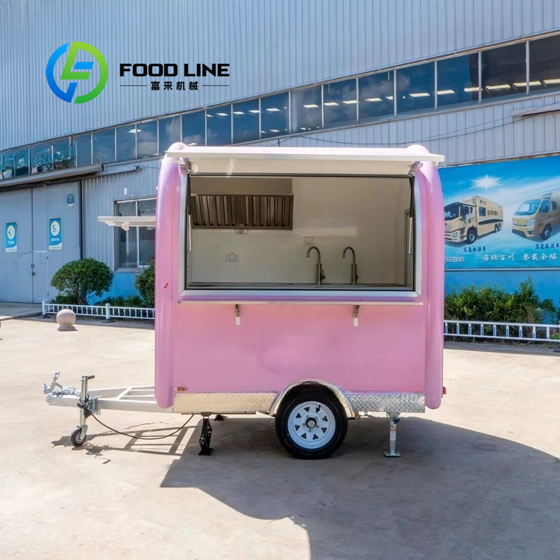 Street Food Snacks - Carrinho de comida vintage personalizado rosa,
