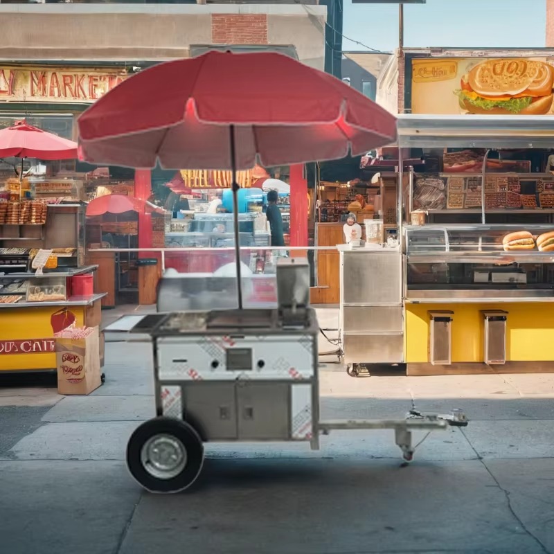 Carrinho de Comida Móvel Compa - Street Food Snacks avaliação e preço