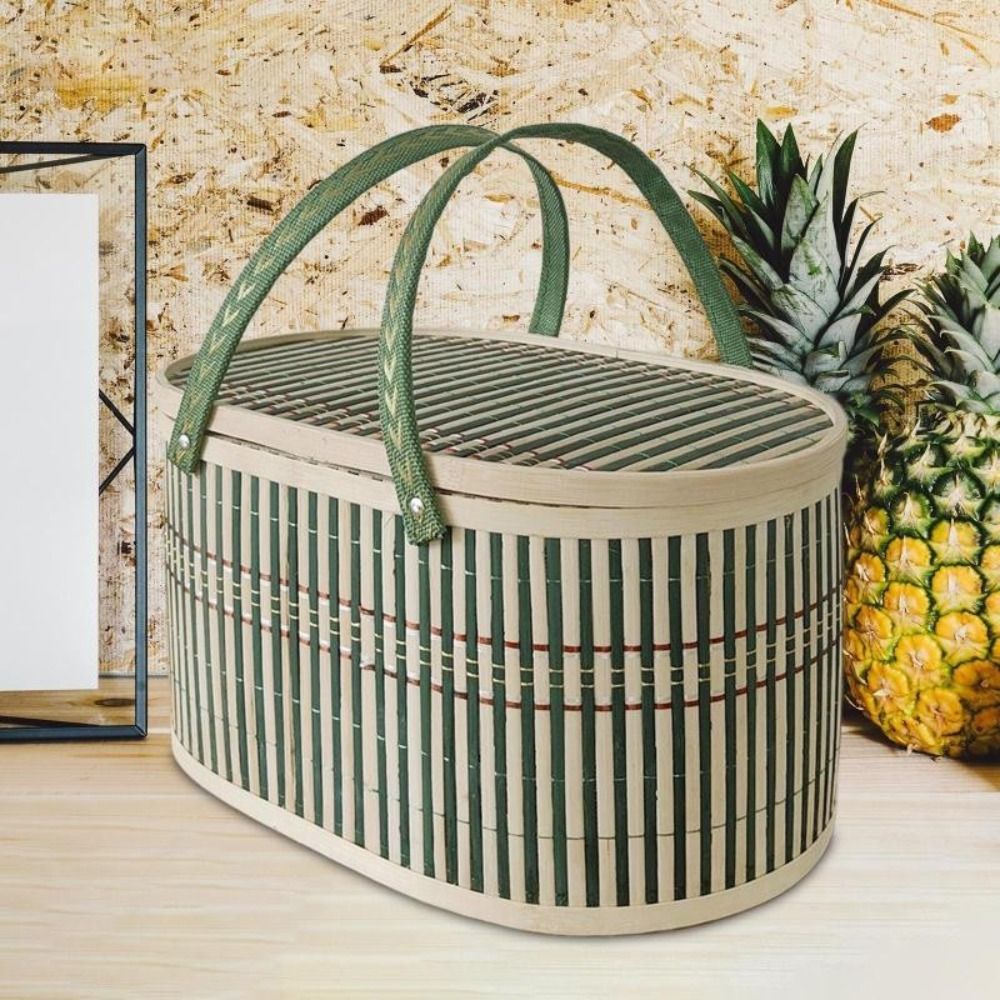 Cesta de bambu artesanal duráv - Food Snacks Gifts avaliação e preço